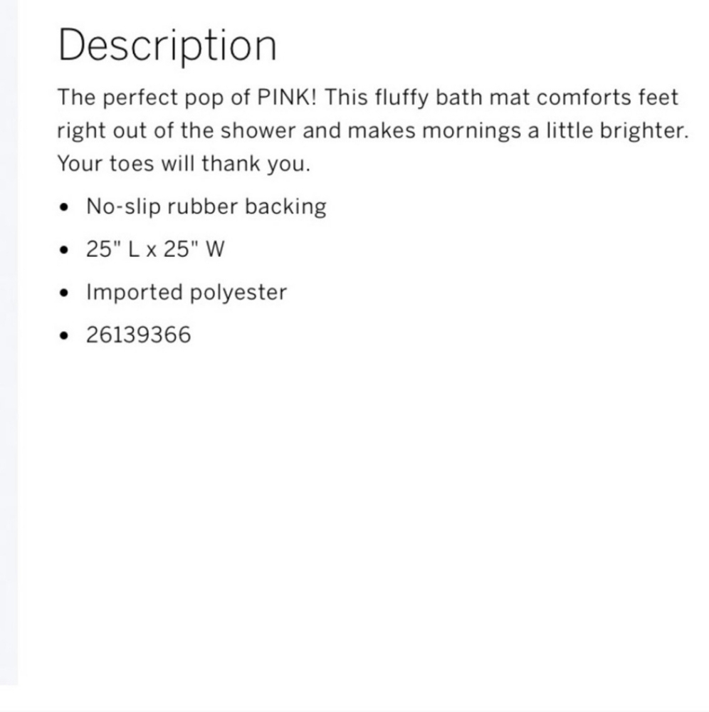 PINK VICTORIA'S SECRET BATH MAT - Picture 2 of 7